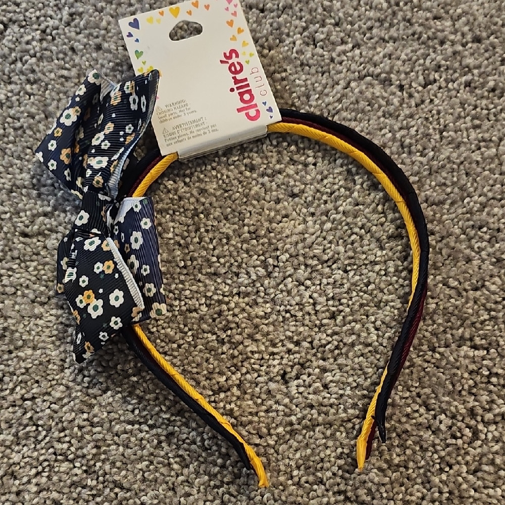 🖤Claire's Floral Bow Headband 3pc Set #MM